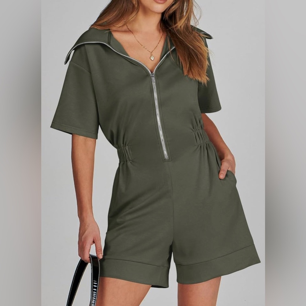 NWT Olive Green Short Sleeve Jumpsuit XL